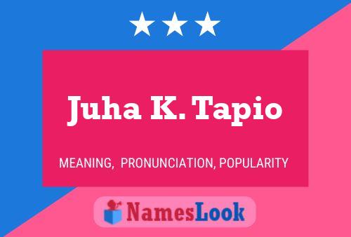 Póster del nombre Juha K. Tapio