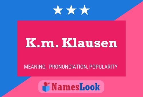 Póster del nombre K.m. Klausen