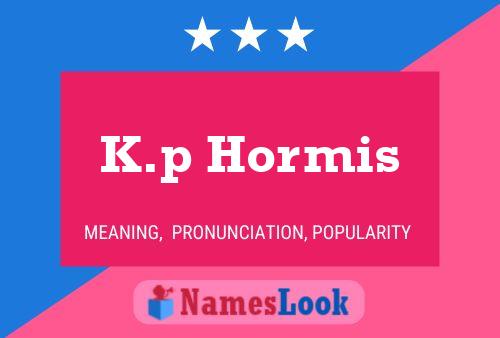 Póster del nombre K.p Hormis