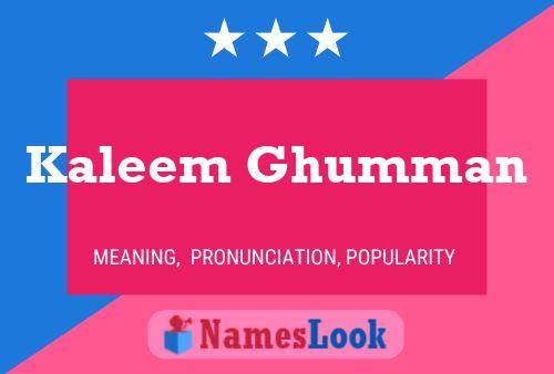 Póster del nombre Kaleem Ghumman