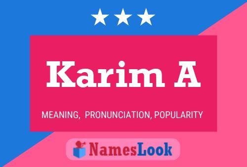 Póster del nombre Karim A