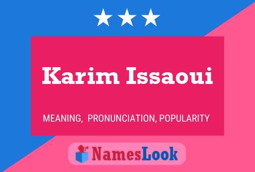 Póster del nombre Karim Issaoui