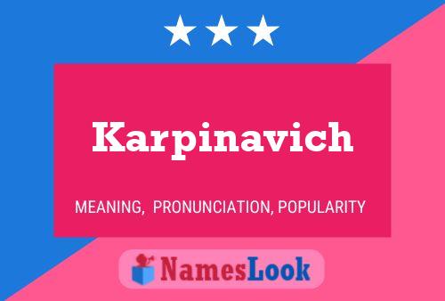 Póster del nombre Karpinavich