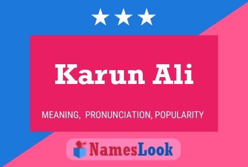 Póster del nombre Karun Ali