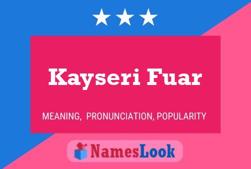 Póster del nombre Kayseri Fuar