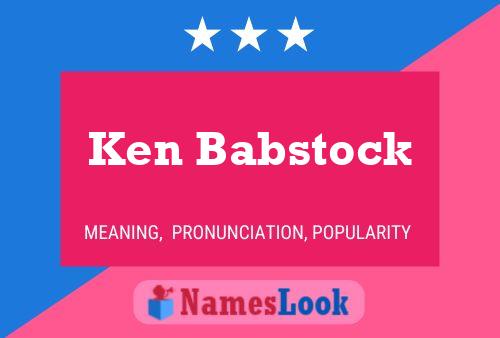 Póster del nombre Ken Babstock