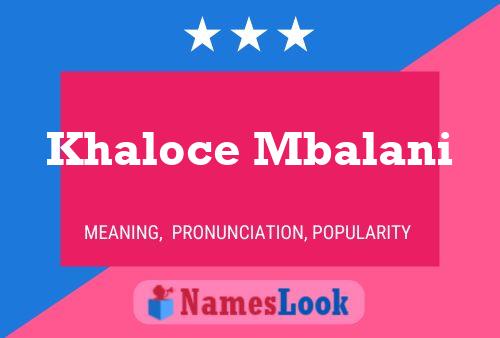 Póster del nombre Khaloce Mbalani