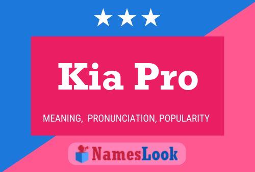 Póster del nombre Kia Pro