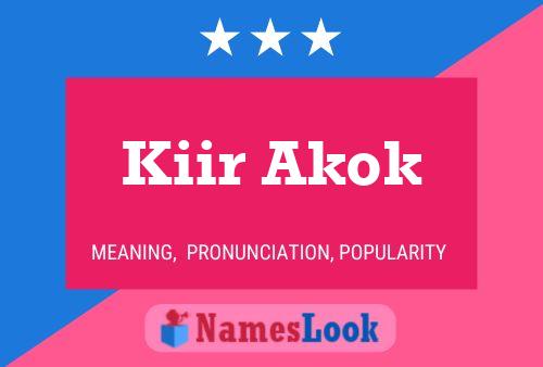 Póster del nombre Kiir Akok