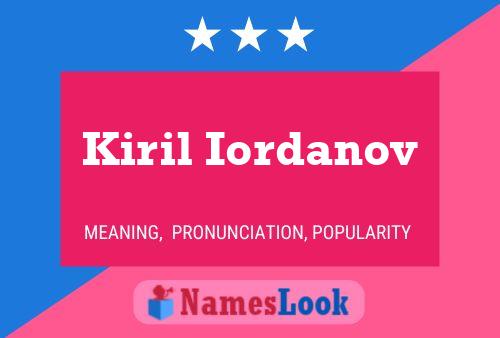 Póster del nombre Kiril Iordanov