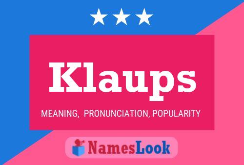 Póster del nombre Klaups