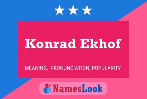 Póster del nombre Konrad Ekhof