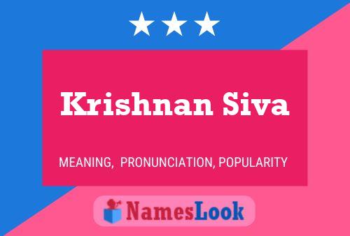 Póster del nombre Krishnan Siva