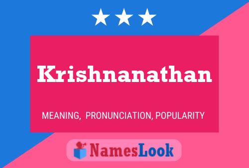 Póster del nombre Krishnanathan