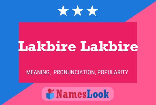 Póster del nombre Lakbire Lakbire