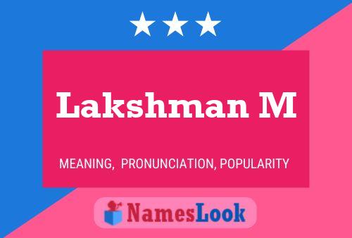 Póster del nombre Lakshman M