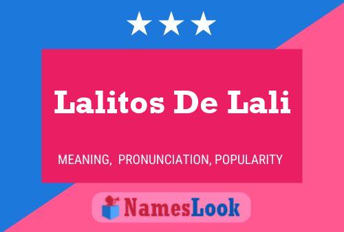 Póster del nombre Lalitos De Lali