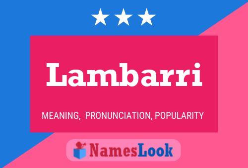 Póster del nombre Lambarri