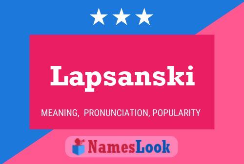 Póster del nombre Lapsanski