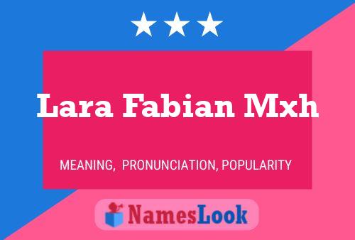 Póster del nombre Lara Fabian Mxh