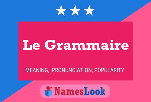 Póster del nombre Le Grammaire