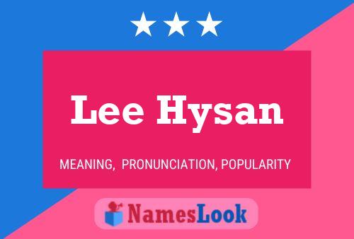 Póster del nombre Lee Hysan