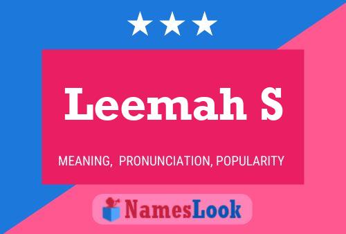 Póster del nombre Leemah S