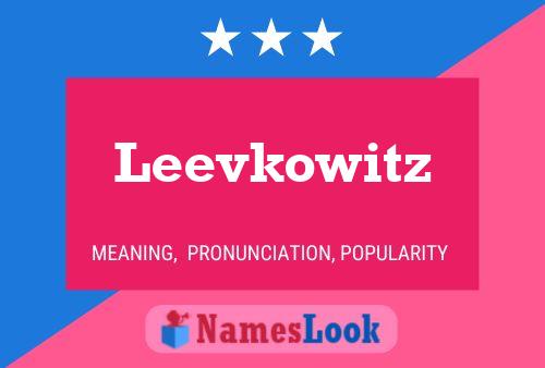 Póster del nombre Leevkowitz