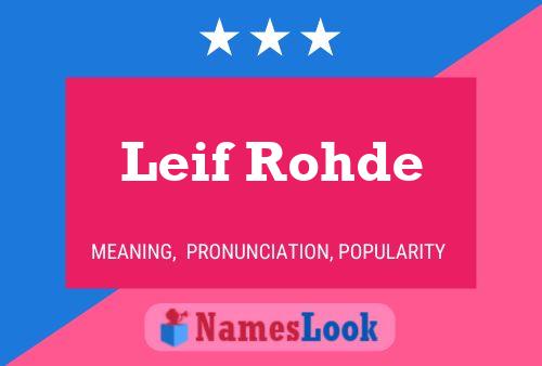 Póster del nombre Leif Rohde