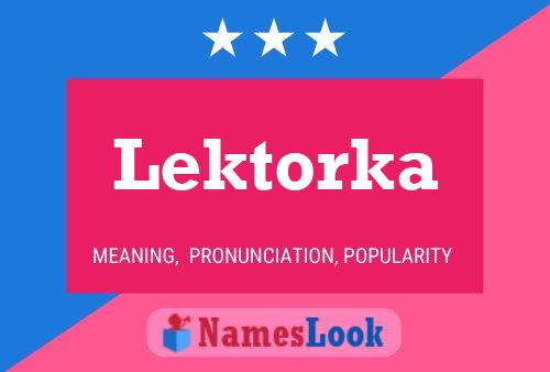 Póster del nombre Lektorka