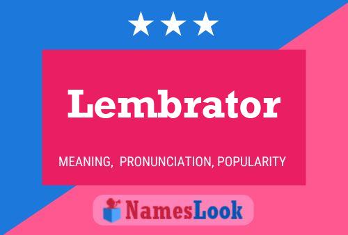 Póster del nombre Lembrator