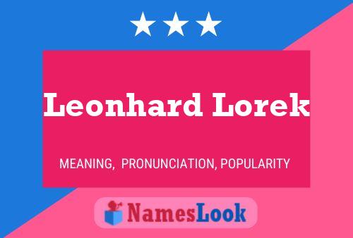 Póster del nombre Leonhard Lorek