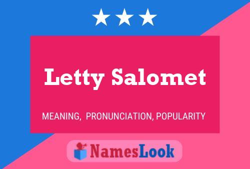 Póster del nombre Letty Salomet