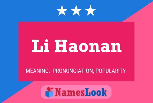 Póster del nombre Li Haonan