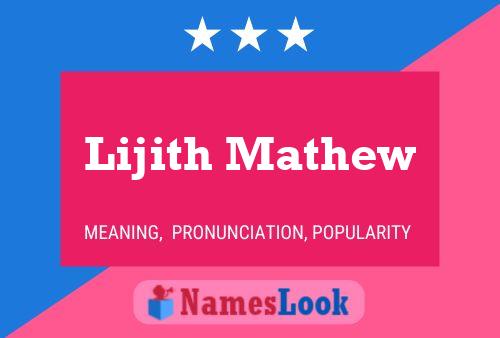 Póster del nombre Lijith Mathew