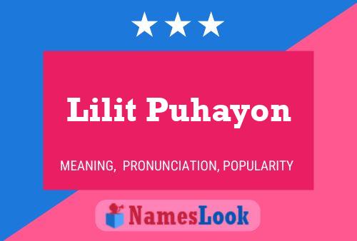 Póster del nombre Lilit Puhayon