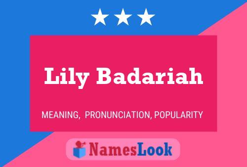 Póster del nombre Lily Badariah