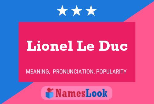 Póster del nombre Lionel Le Duc