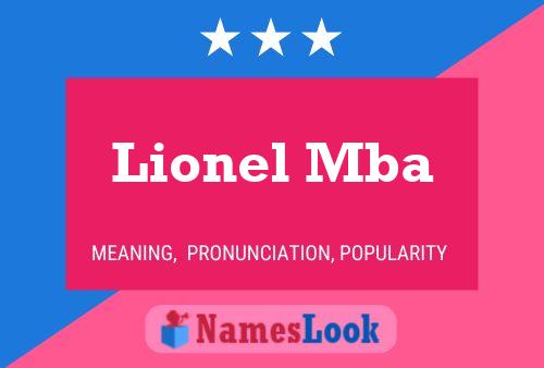 Póster del nombre Lionel Mba