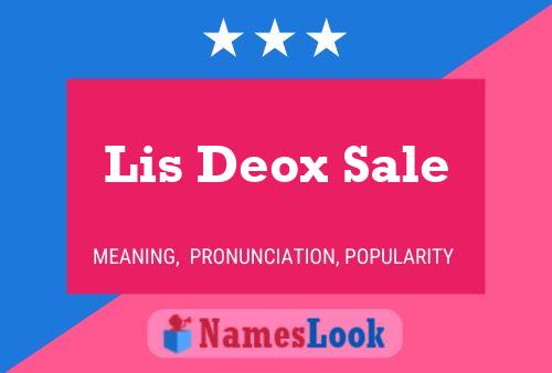 Póster del nombre Lis Deox Sale