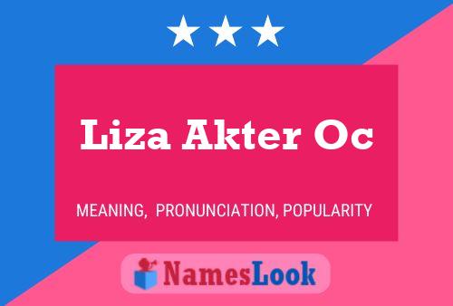 Póster del nombre Liza Akter Oc