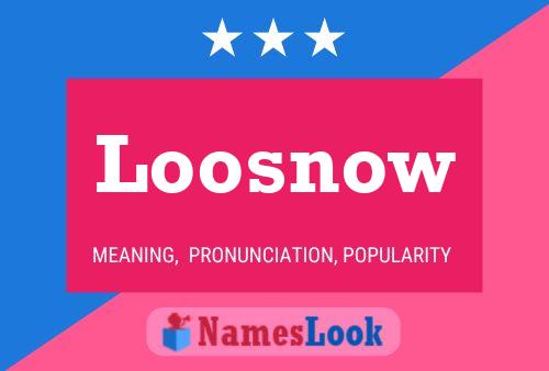 Póster del nombre Loosnow