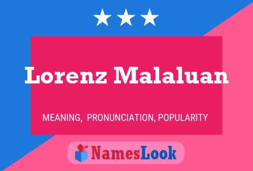 Póster del nombre Lorenz Malaluan