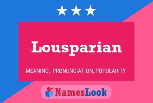 Póster del nombre Lousparian