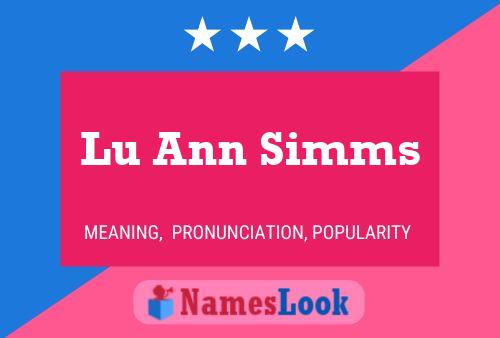 Póster del nombre Lu Ann Simms