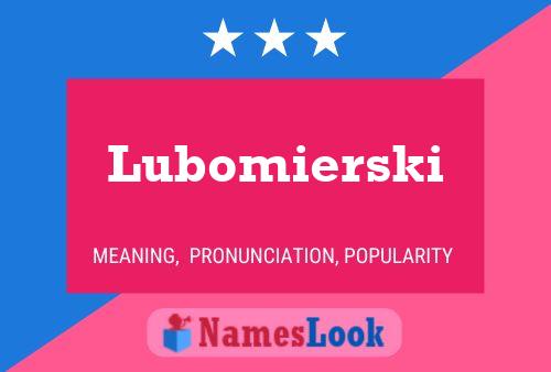 Póster del nombre Lubomierski