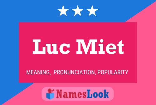 Póster del nombre Luc Miet