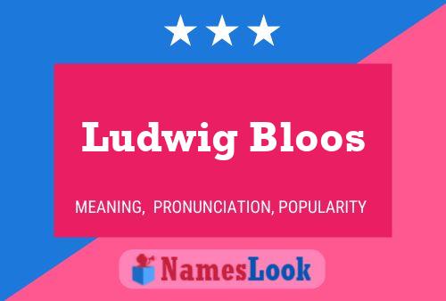 Póster del nombre Ludwig Bloos