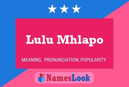 Póster del nombre Lulu Mhlapo