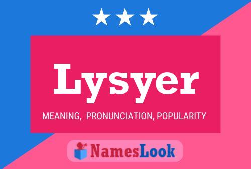 Póster del nombre Lysyer